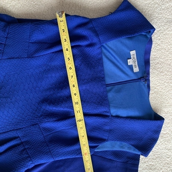 Kay Unger Dress Cobalt Blue Peplum Design Dress size 10 - Picture 8 of 16